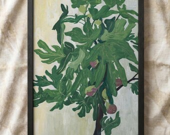 Fig Tree Poster | Modern Botanical Nature Art Print | Mediterranean Minimalist Wall Decor