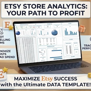 Etsy Store Analytics Dashboard | Ultimate Sales Tracker Excel Spreadsheet | Business Inventory Revenue Profit Kpi Template | Istant Download