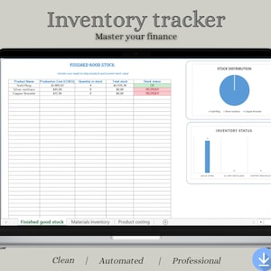 Inventory Tracker for Etsy Sellers | Cost of Goods Sold Calculator | Excel Spreadsheet Template | Small Business Inventory Management