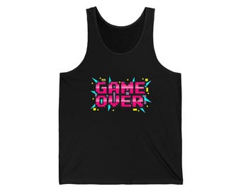 Game Over pixel art Tank Top | Retro Gaming 80s Arcade
