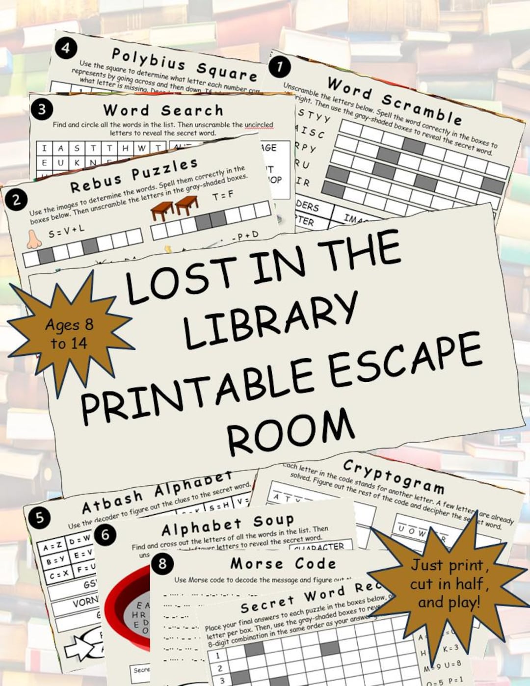 Lost In The Library Lost in the Library Printable Escape Room - Etsy