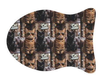Cat Lounge Pattern Pet Feeding Mat | Waterproof Cat Placemat