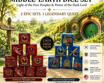 War of the Ring Custom Marbled Dice:  Custom dice for use with fantasy strategy board games.  10 Black Marbled & 6 Red Marbled Dice (16mm)