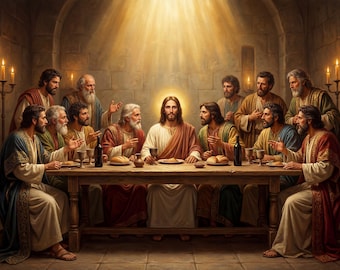 The Last Supper Wall Art | Jesus Biblical Scene, Christian Decor (Digital Download)