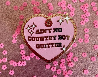 Chappell Roan “Ain't No Country Boy Quitter” Rope Heart Glitter Enamel Pin