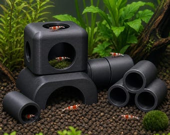 Modular Aquarium Cave / Shrimp Tunnel Set