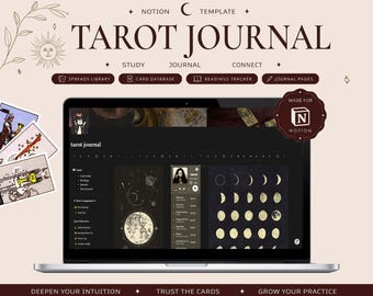 Tarot-Tagebuch-Vorlage | Tägliche Tarot-Übung | Tarot-Legesysteme | Hexenplaner | Tarotkarten-Datenbank