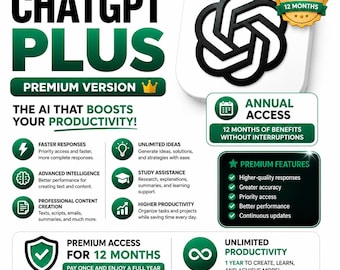 ChatGPT Chat GPT Plus Acceso garantizado durante 12 meses