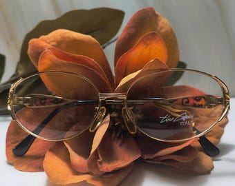 Vintage Tino Cosma Italy 21K Gold Plated Filigree Eyeglass Frames (NOS), Model 1002