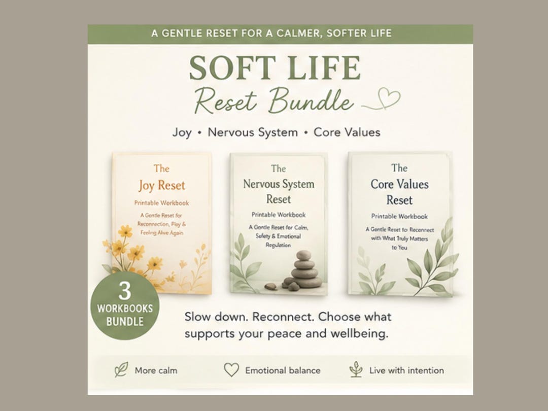 Soft Life Reset Bundle | Gentle Self Care, Emotional Healing Workbooks ...