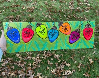 Holiday Lights - Painting on Canvas