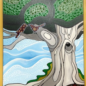 Love Birds Painting - 24&quot;x36&quot;
