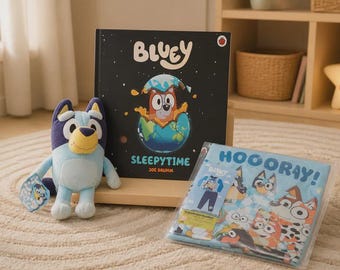 Bluey Pyjamas, Sömnbok & Mjukisdjurspaket – Presentset för barn