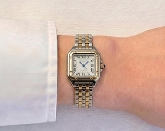 Platz Gold Armband Uhr Frauen Zwei Ton Luxus römische Zifferblatt