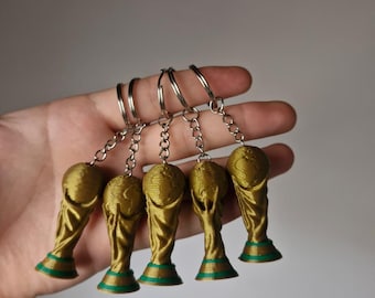 Mini Soccer Champion Keyring - Set of 5 . World Cup Trophy, 3D Printed, Keychain, Soccer Fan Gift, Mini Replica, Messi, Maradona