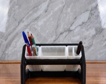 3D Printed Pen Holder | Modern Desk Organizer | Unique Office Decor & Coworker. 3D Printed, Pen Holder / Pencil Cup, Desk Organizer, Modern.