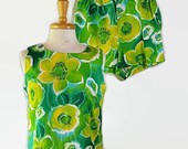 60s Playsuit, Mini Dress, Short Shorts, Flower Power, Mod, Romper, John Abbott, Tunic Top