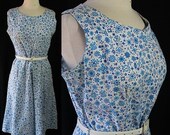 ON SALE 50s Dress, Marta D, Cotton, Sleeveless, Metal Zipper, Housewife, Sundress, Day Dress, Sundress, Rockabilly