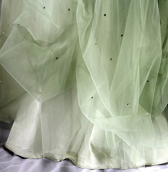 1950s Prom Dress, Party, Evening Gown, Pale Green… - image 7