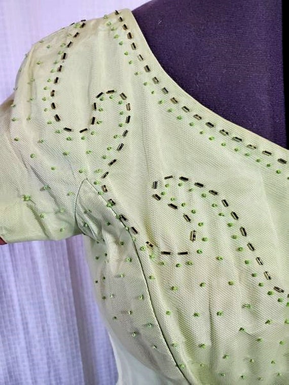 1950s Prom Dress, Party, Evening Gown, Pale Green… - image 5