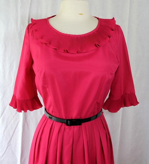 60s Dress Fuchsia, Judy Sue Fame Fashions, MOB, V… - image 2
