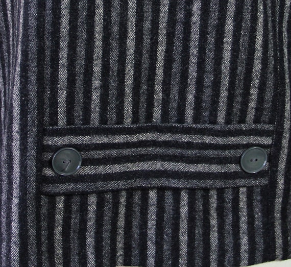 50s Wool Jacket, Striped, Black Grey, Mayfair, Mi… - image 6