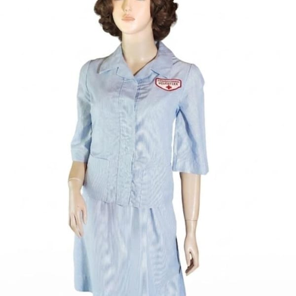 Vintage Red Cross Uniform, 1960s, Hat, Nurse Uniform Cap, Handpicked