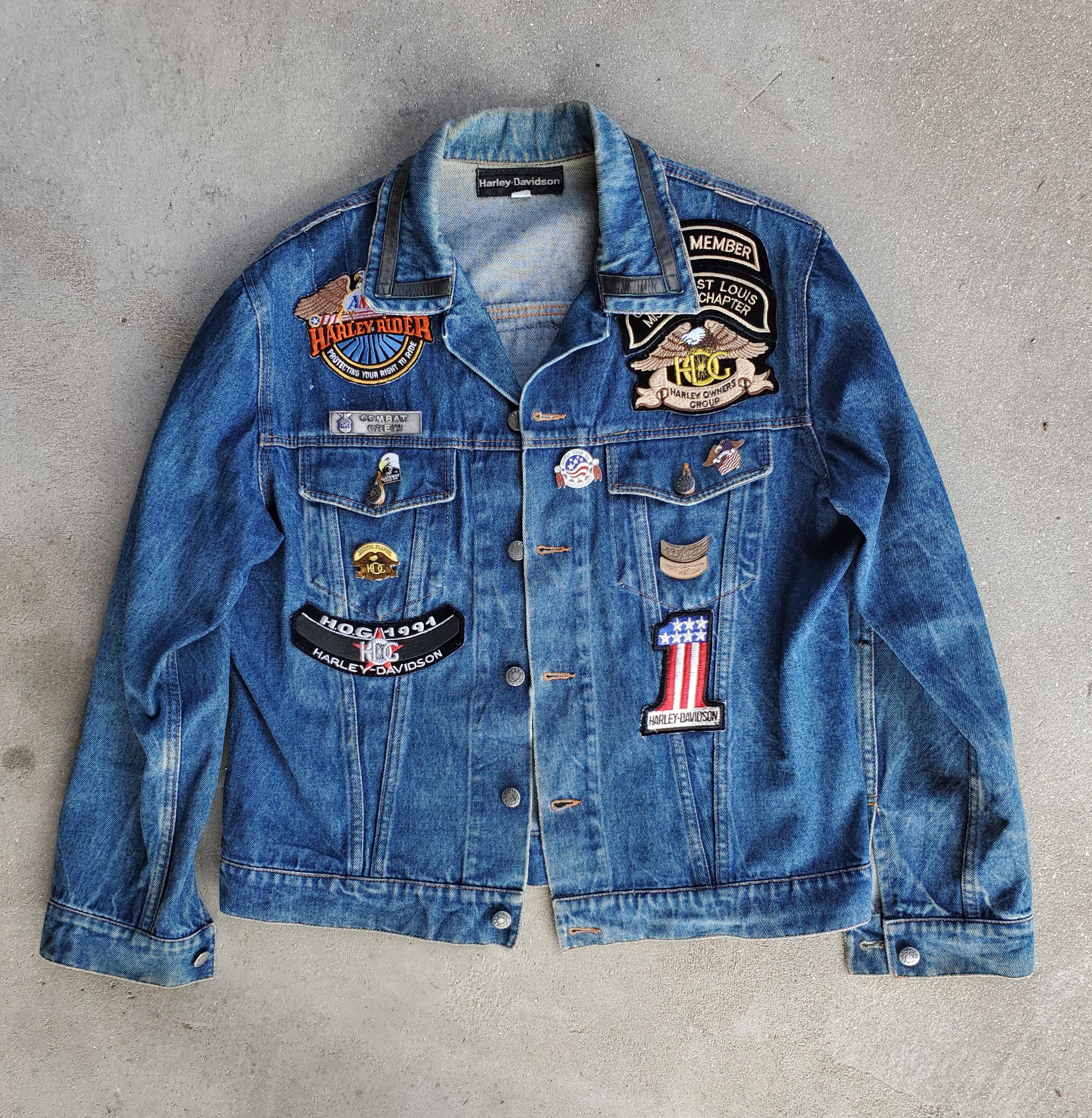 Harley Davidson Vintage Denim Jacket - Etsy