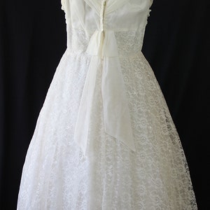 50s 60s Dress, White, Knee Length Bridal Gown, Vintage Bride, Cocktail Dress, Chiffon Lace, Wedding Gown Bild 8