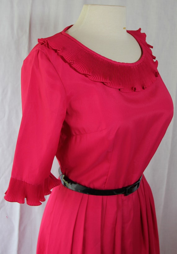 60s Dress Fuchsia, Judy Sue Fame Fashions, MOB, V… - image 4