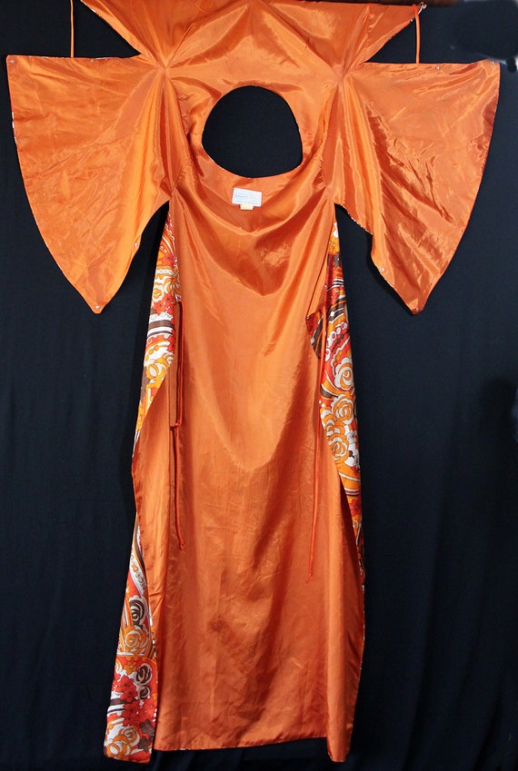 1960s 70s Caftan, Mod, Psychedelic, Wrap Dress, H… - image 7