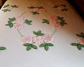 Chenille Bedspread / Duvet Cover / Shabby Chic / Cottage Chic / Pink Floral