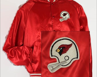 Cardinals Football Jacket, Saint Louis, Sports Jacket, Streetwear, Active Generation, Satin Snap Front, Ringer, Hip Hop, 1980s