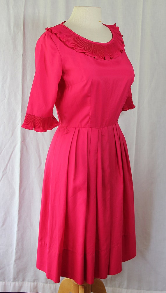60s Dress Fuchsia, Judy Sue Fame Fashions, MOB, V… - image 6
