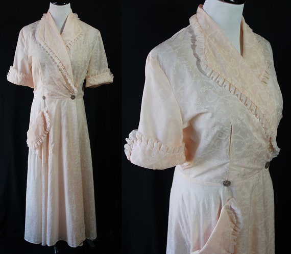 Jayne Joyce Robe Day Dress Lingerie Blush Wrap Dress | Etsy