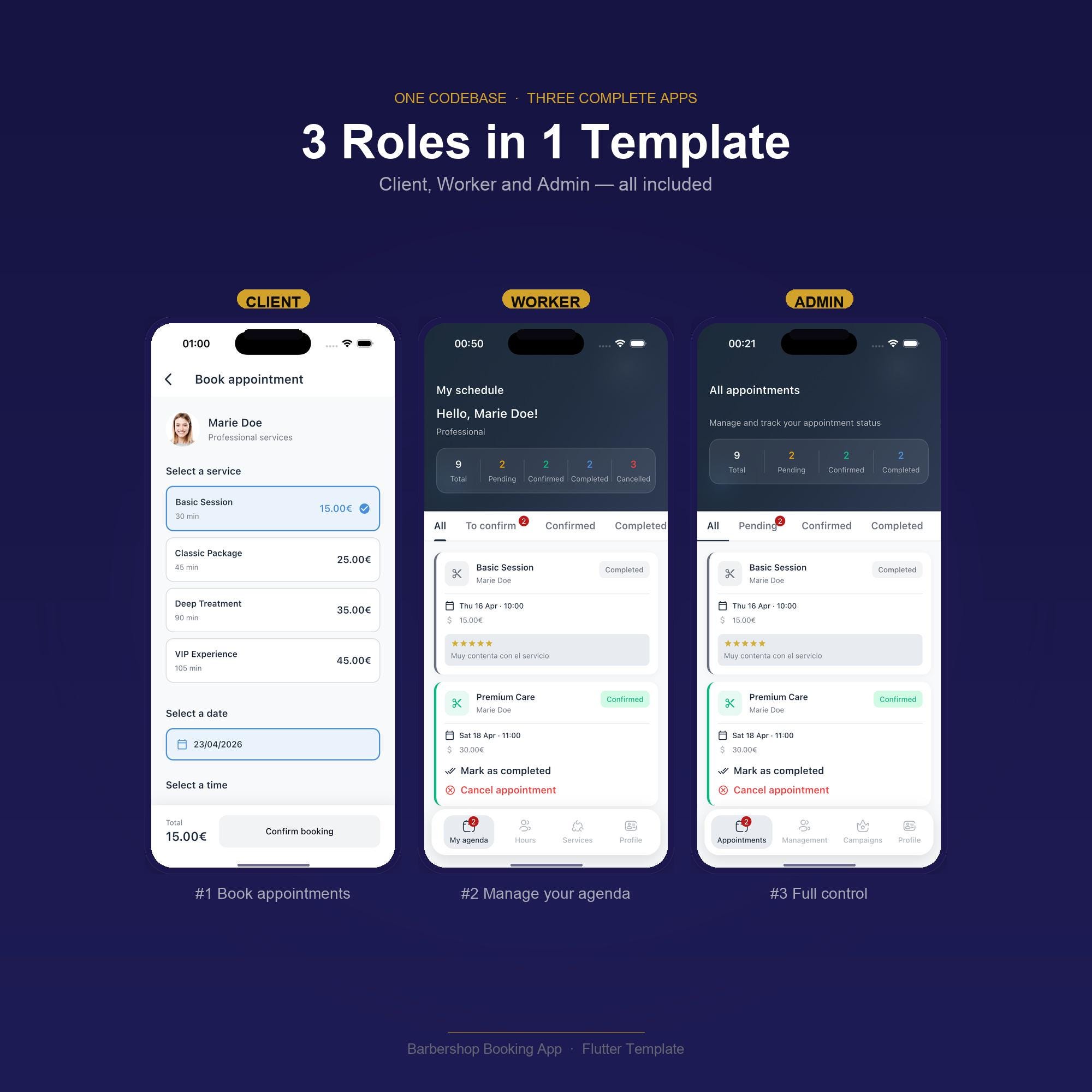 Barber Shop Booking App — Complete Flutter Source Code | Firebase | Ios ...