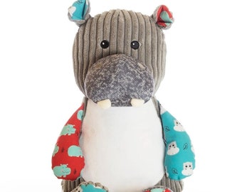Personalised  Embroidered Baby Sensory Hippo