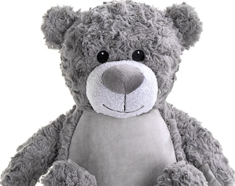 Personalised Embroidered Grey Bear