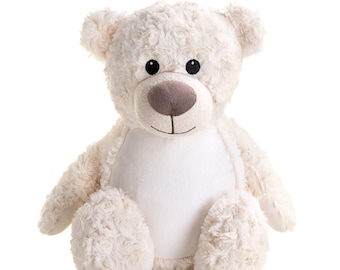 Personalised Embroidered Cream Bear