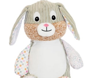 Personalised  Embroidered Baby Sensory Icing Sugar Bunny Rabbit