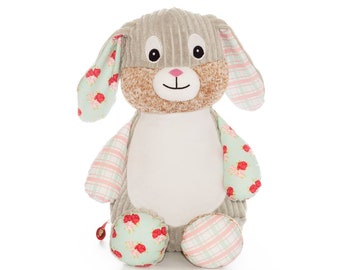 Personalised  Embroidered Shabby Chic Bunny Rabbit