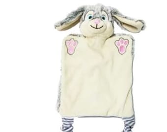 Personalised Bunny Rabbit Baby Puppet Blankie Comforter