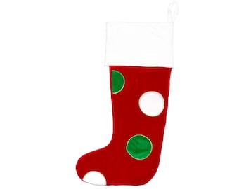 Personalised Embroidered Christmas Stocking - Spotty Santa Toe