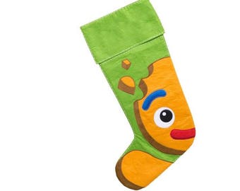 Personalised Christmas Stocking, Gingerbread man