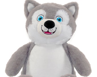 Personalised  Embroidered Signature Husky Dog