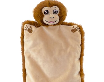 Personalised Monkey Baby Puppet Blankie Comforter