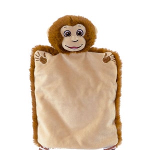 Personalised Monkey Baby Puppet Blankie Comforter