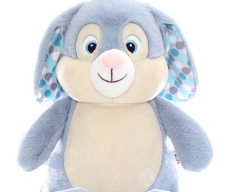 Personalised Embroidered Blue Bunny Rabbit