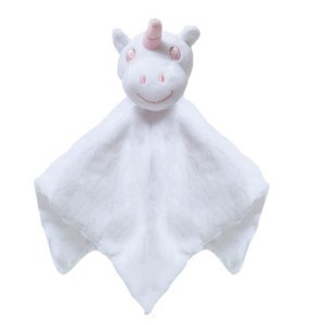 Personalised Embroidered White Unicorn Baby Blankie
