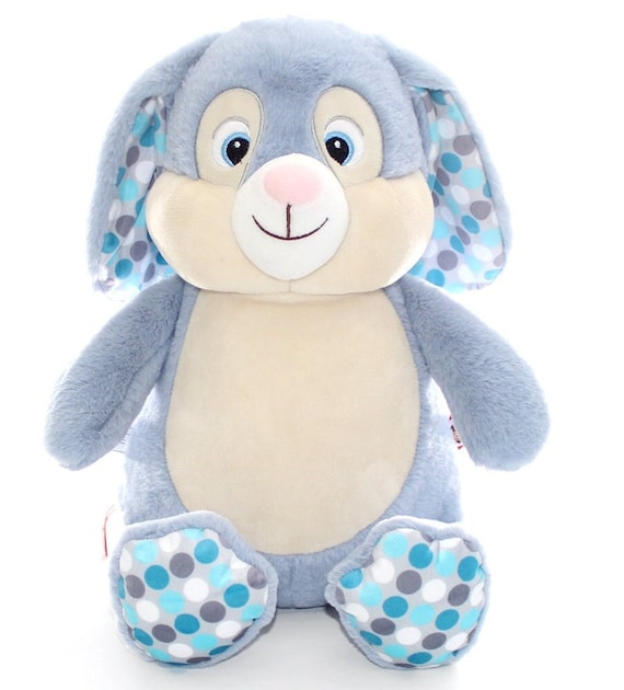 Personalised Embroidered Blue Bunny Rabbit
